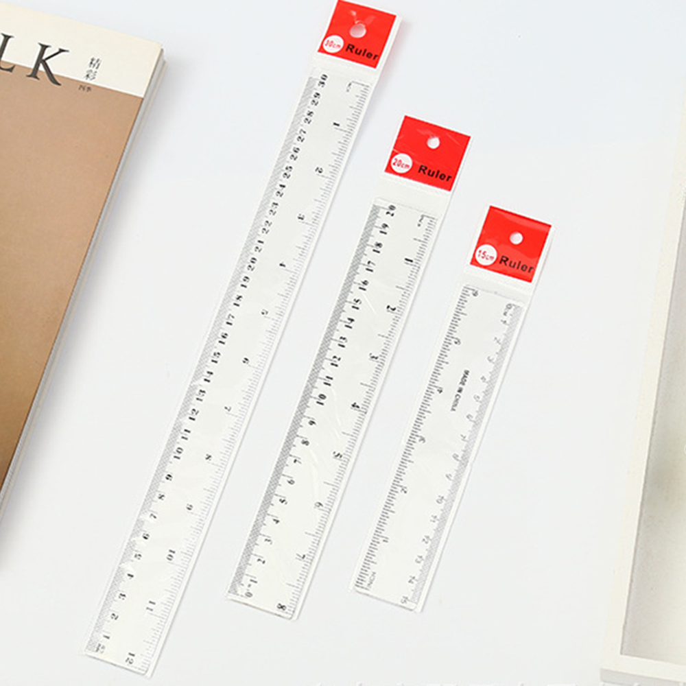 Ruler Set Transparent - 6/8/12 インチストレート定規 1PC 透明プラスチック定規描画ツールデスクアクセサリー学生文具学校事務用品