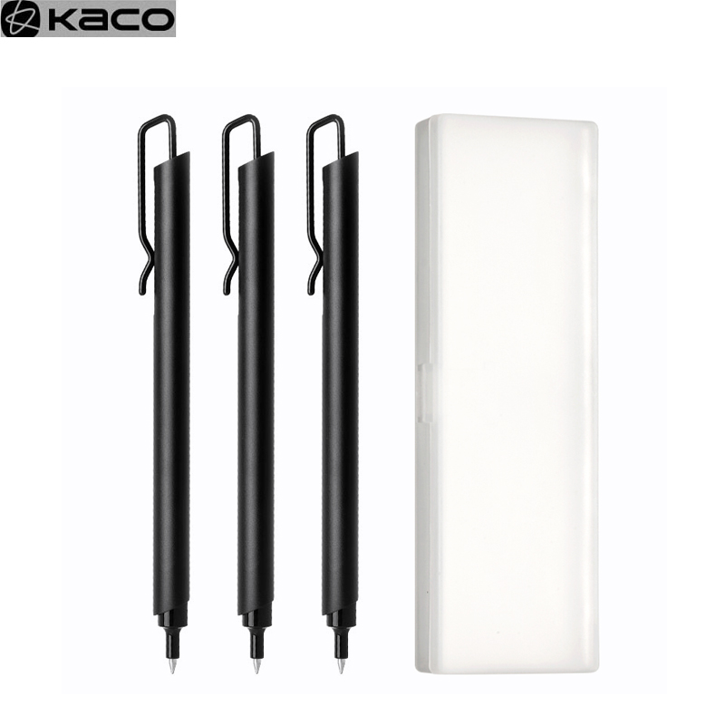 Stationery Supply Business - Kaco メタルサインペン ジェルペン用リフィル付き 0.5MM ブラックブルーインク ビジネス