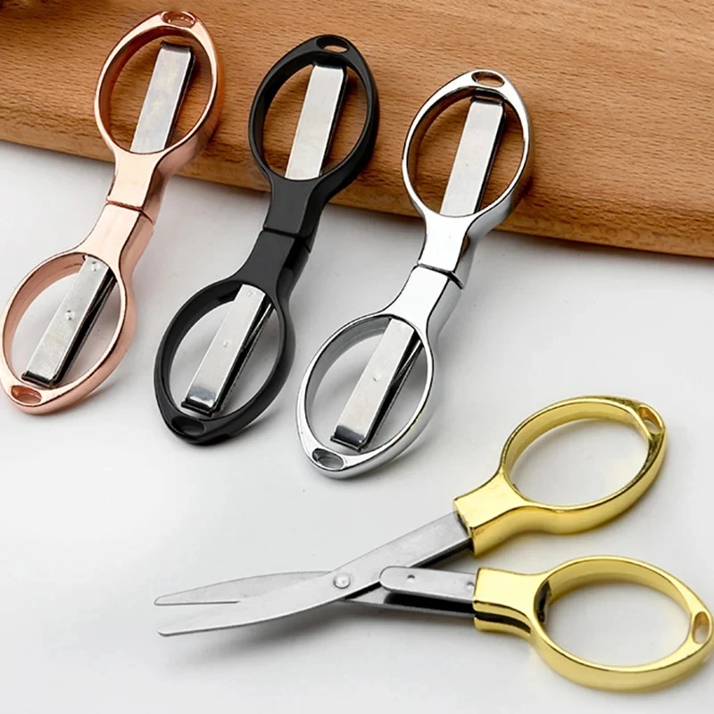 Scissors Stainless Craft - ミニ折りたたみはさみプラスチックハンドルポータブル刺繍裁縫はさみ釣り糸カッター DIY 手作りクラフト切削工具