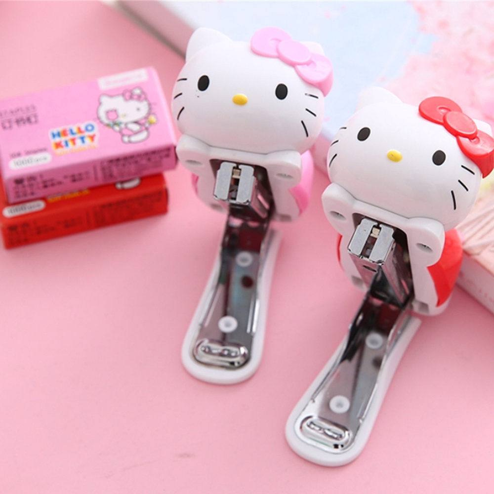 Office Supply Office Stationery Items - 本物のサンリオアニメステープラーセットハローキティポータブルカラー紙製本機ファッション文具オフィス学用品ギフト