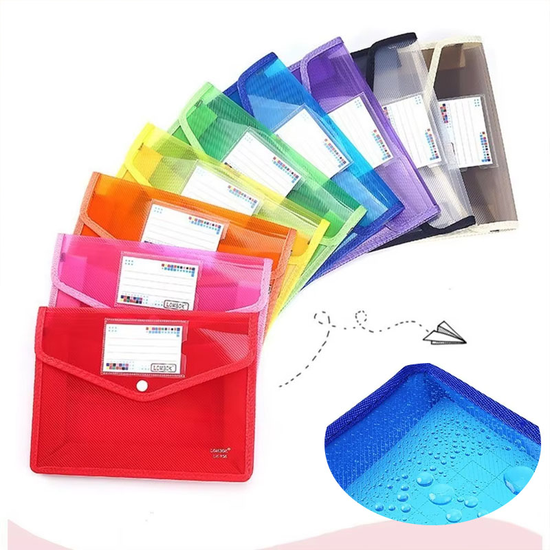 Is Stationery Office Supply - 1-10 個防水 A4 A5 スナップボタンファイルフォルダークリアドキュメントポーチオーガナイザー学校オフィス家庭用文具用品