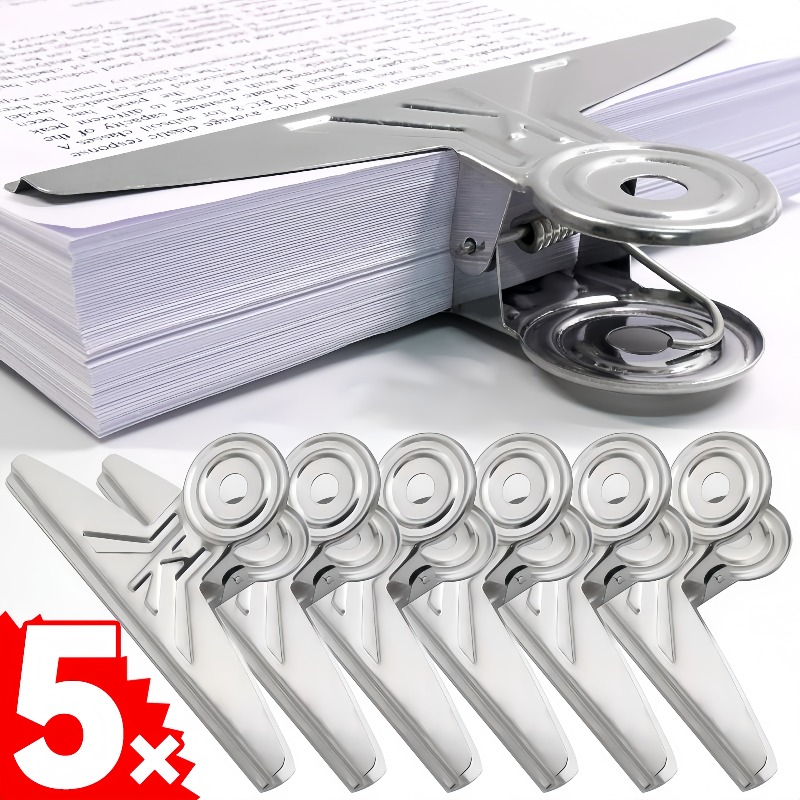 Binder Clip Assorted - 特大ブルドッグ紙バインダークリップステンレス鋼紙ドキュメントクランプブック強力な金属ホルダーオフィス学校オーガナイザー