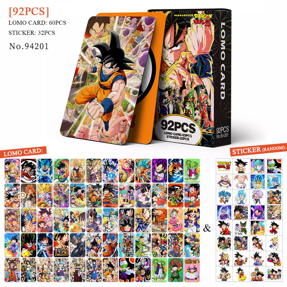 Cardstock Paper Pack - ドラゴンボール Z コレクタブルカードセット 92 個悟空ベジータアニメロモカード ステッカーパック付き