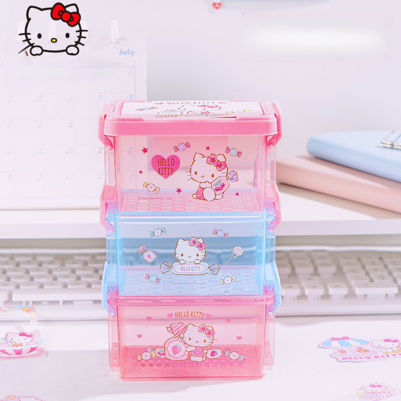 Office Supply Office Stationery Items - ハローキティ文具デスクトップ収納ボックス 学生、オフィス用品、ジュエリー、雑貨用のかわいい積み重ねボックス