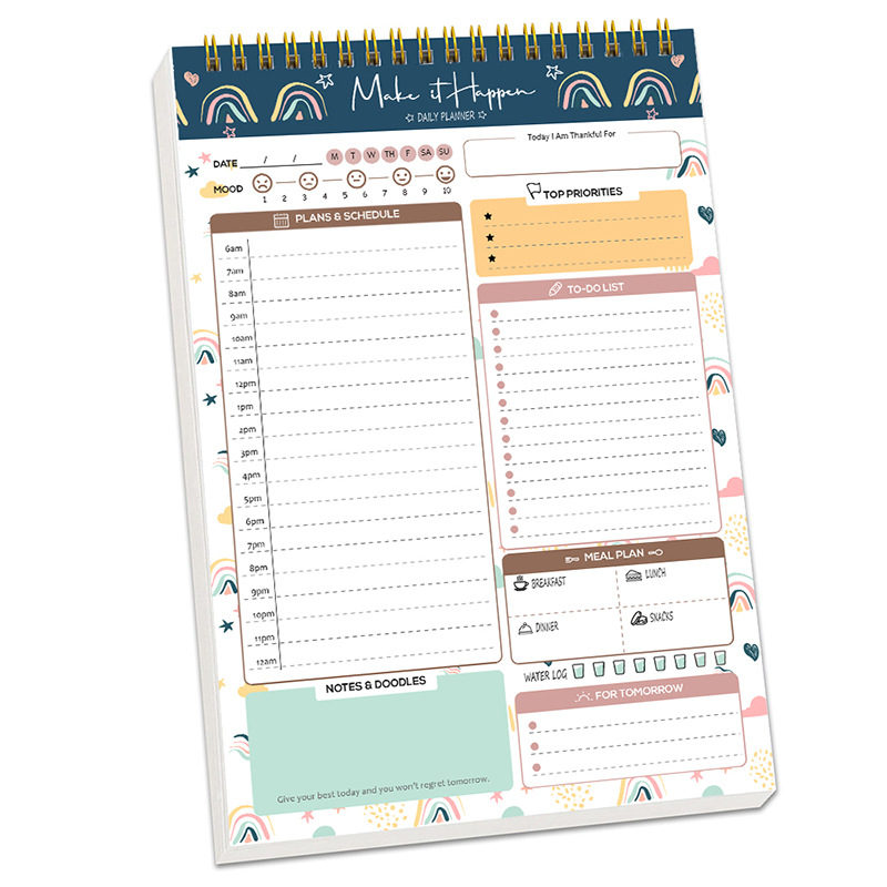 Office Stationery Supply List - プランナー アジェンダ スパイラル A5 ノートブック スケジュール