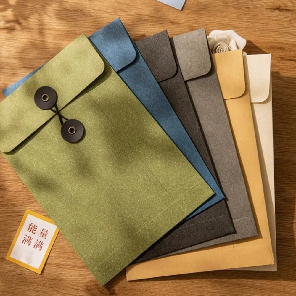 Letter Envelope Kraft - A4/A5 クラフト紙封筒文字列ネクタイ閉鎖クラスプレトロヴィンテージブラウン封筒招待状カード絶妙な