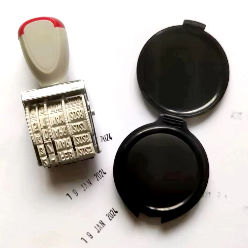 Self Inking Stamp - 実用的なデジタル日付ホイールスタンプ、調整可能なヴィンテージセルフインキングラバー日付スタンプ、手作りのクリアインプリント日付回転スタンプ