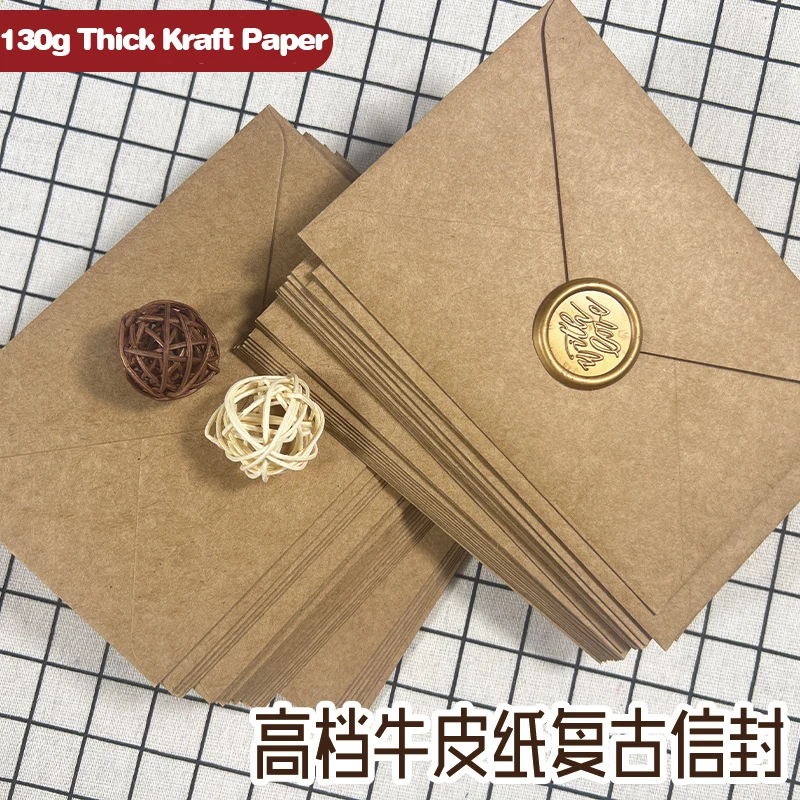 Letter Envelope Kraft - 50 個クラフト茶色の紙封筒 108 × 158 ミリメートル結婚式の招待状ビジネス用品ポストカードギフトボックス包装収納文具