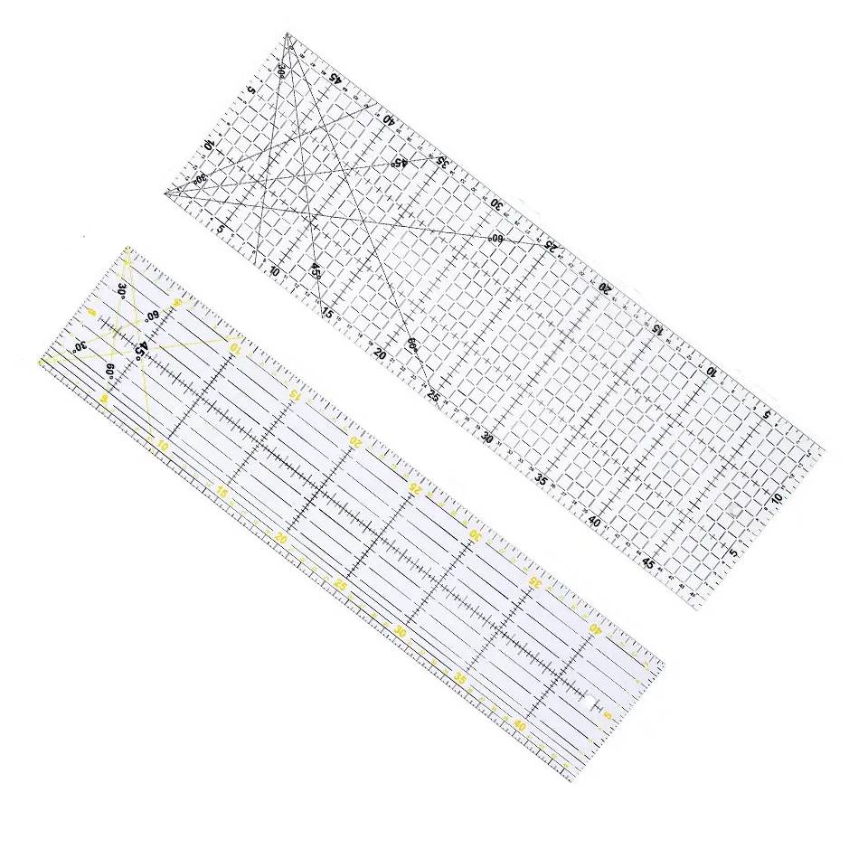Ruler Set Transparent - Fenrryマルチサイズアクリルパッチワーク定規透明描画定規オフィス学校縫製測定用品テーラーツール耐久性