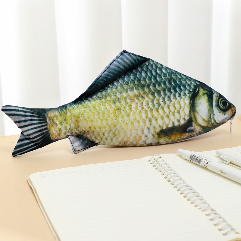 Ideal Stationery & Office Supply - リアルな塩漬け魚鯉のペンケース、キュートでクリエイティブな文房具収納バッグ、中学生の女の子への新学期に最適なギフト