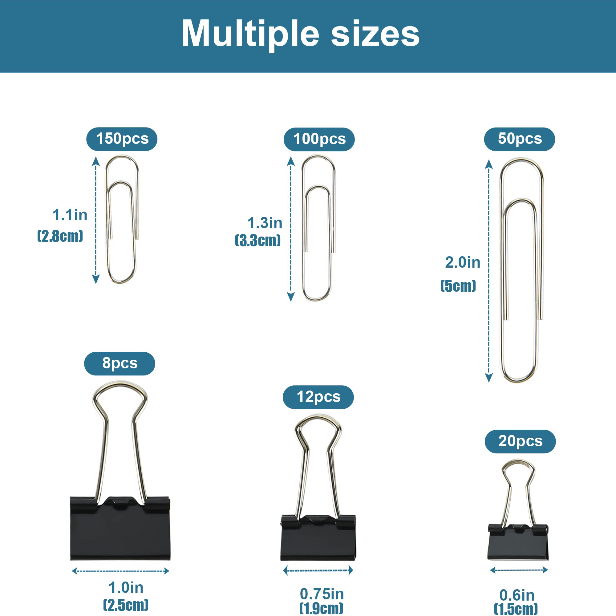 各種サイズのバインダークリップ＆ジャンボペーパークリップセッ - Binder Clip Assorted のレビューと価格