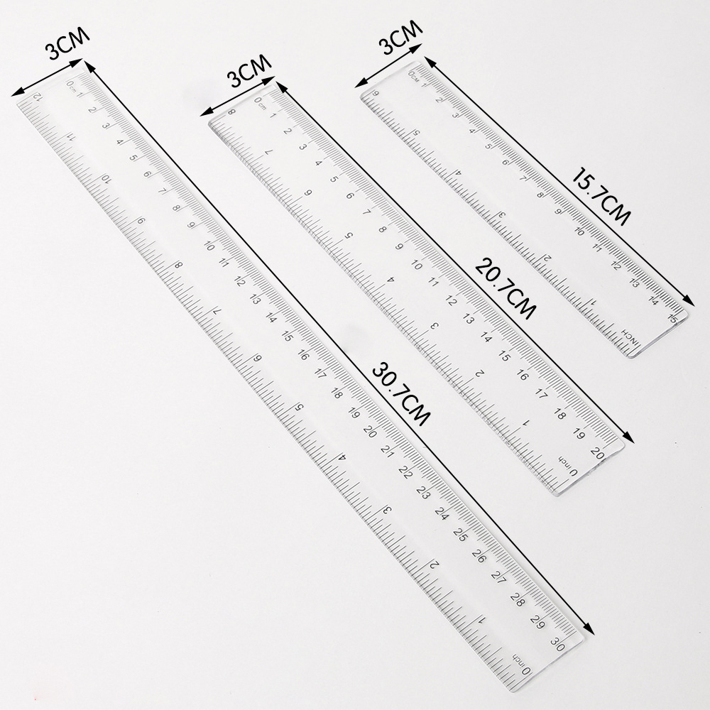 6/8/12 インチストレート定規 1PC 透明プラスチック - Ruler Set Transparent のレビューと価格