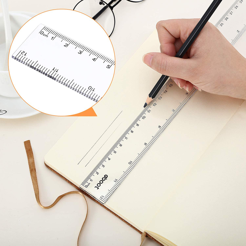 6/8/12 インチストレート定規 1PC 透明プラスチック - Ruler Set Transparent のレビューと価格