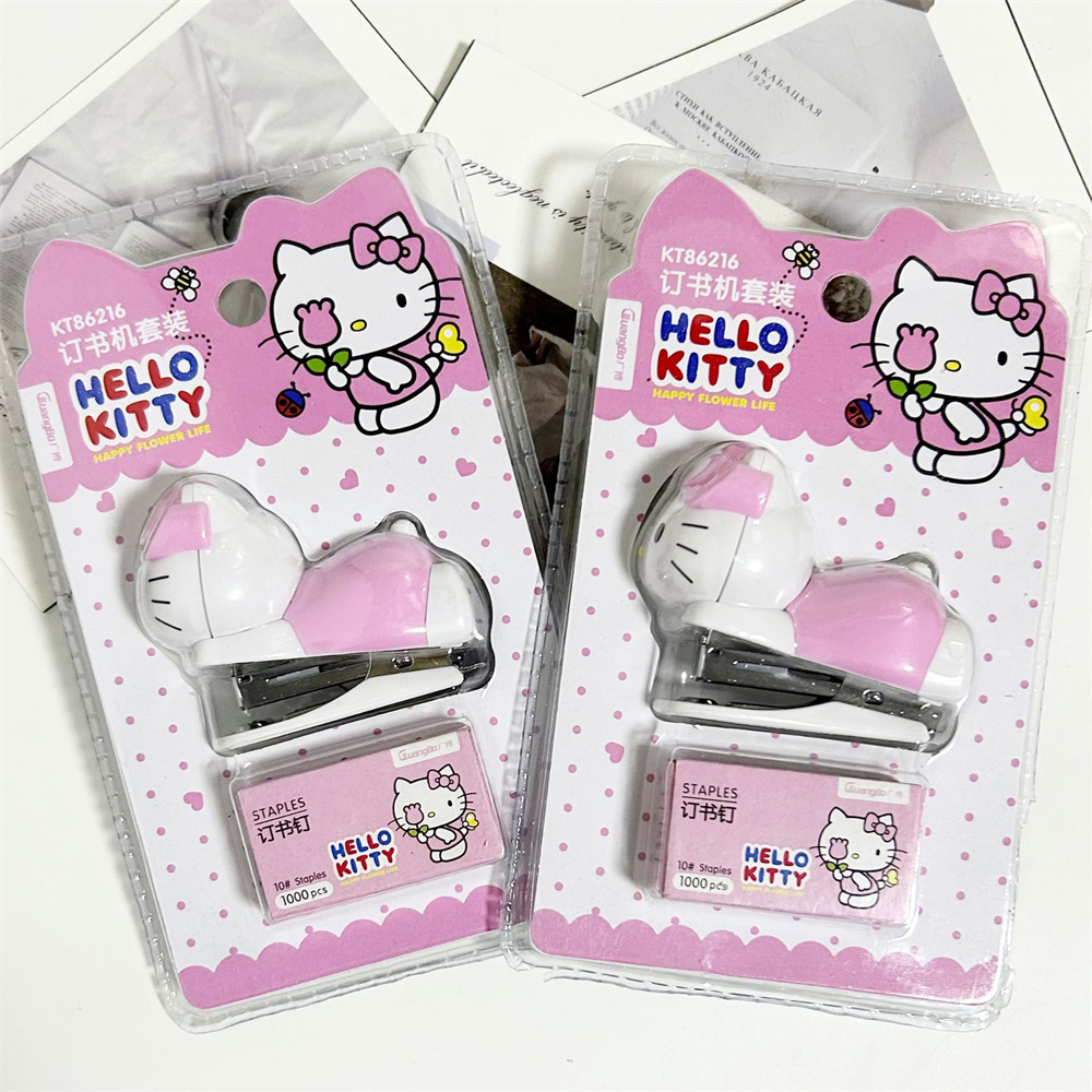 本物のサンリオアニメステープラーセットハローキティポータブル - Office Supply Office Stationery Items のレビューと価格