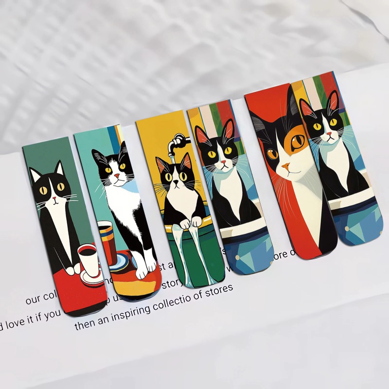 5 個のシンプルで楽しい猫磁気ブックマーク読書アイテムページ - Office Supply Office Stationery Items のレビューと価格