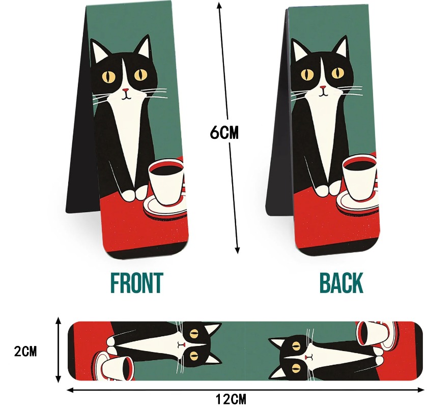 5 個のシンプルで楽しい猫磁気ブックマーク読書アイテムページ - Office Supply Office Stationery Items のレビューと価格