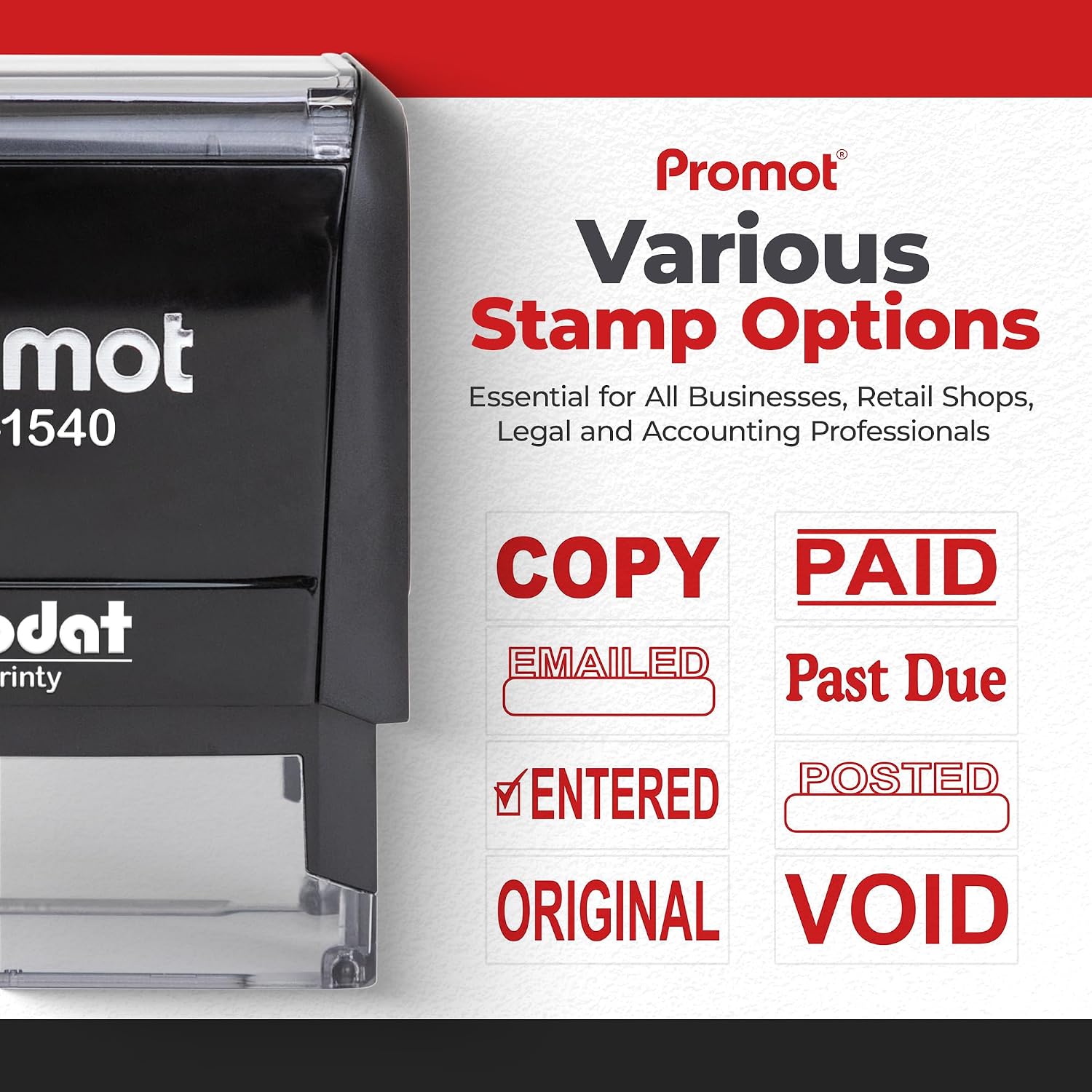 セルフインキング式有料スタンプ 詰め替え可能 赤インク オフ - Self Inking Stamp のレビューと価格