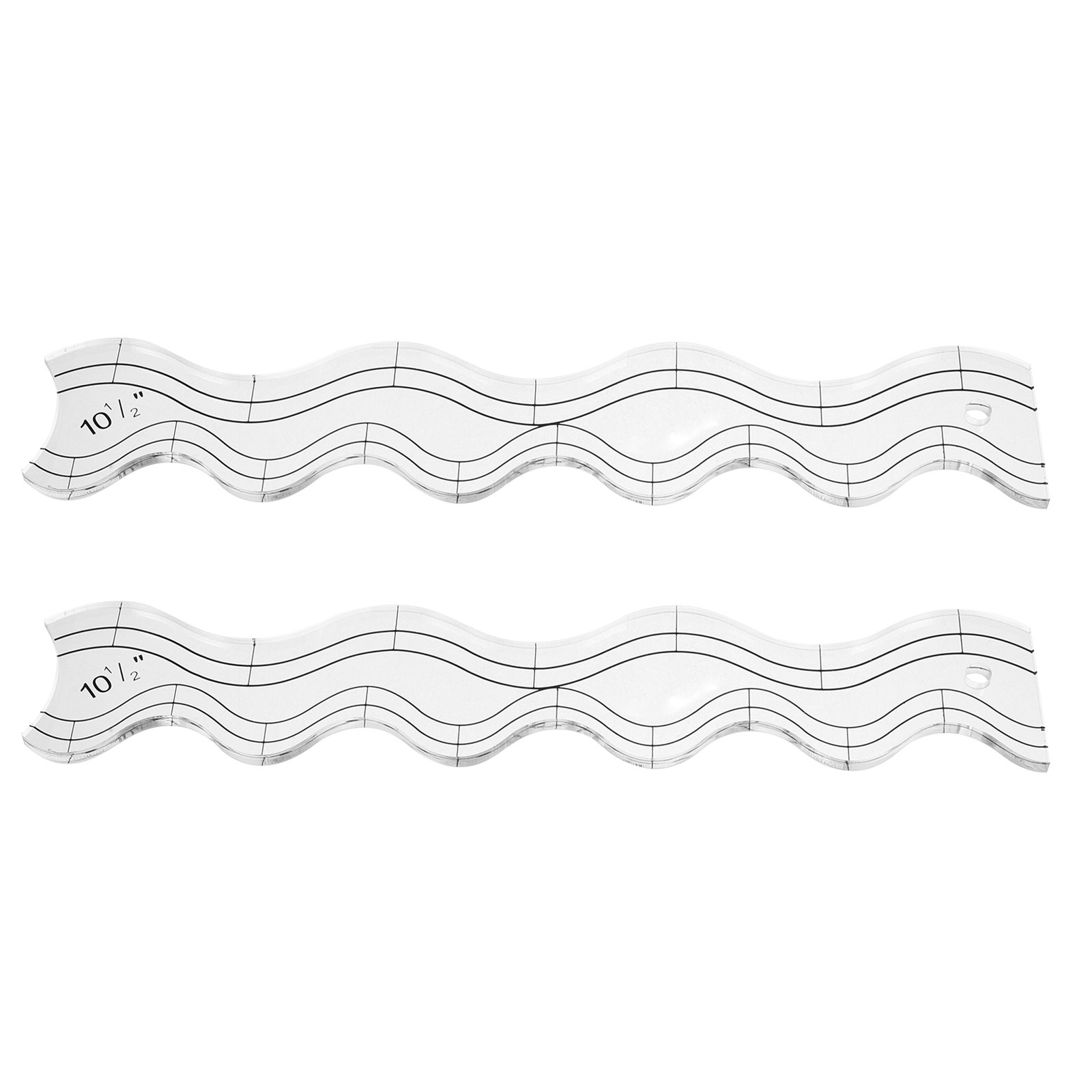2個入りキルティング定規セット 透明アクリル製 波型キルトテ - Ruler Set Transparent のレビューと価格