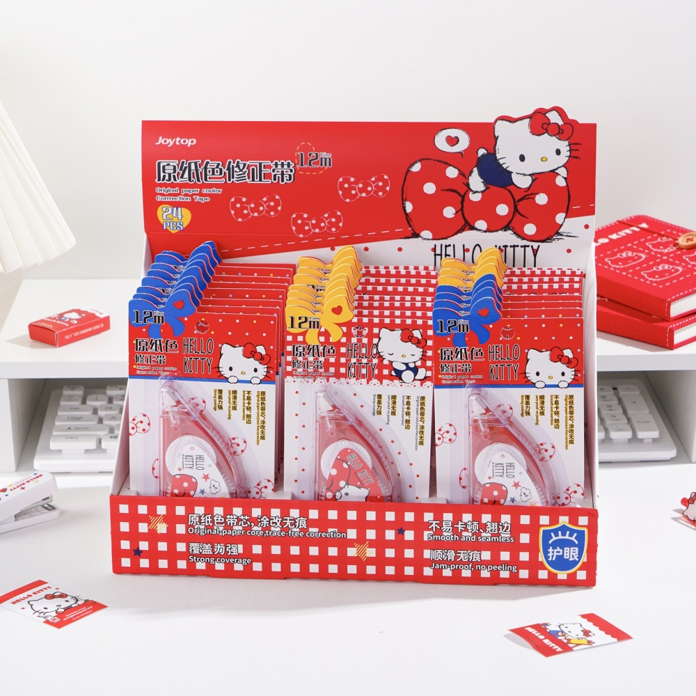 本物のハローキティ修正テープ 本物のサンリオ 12メートル  - Correction Tape Roller のレビューと価格