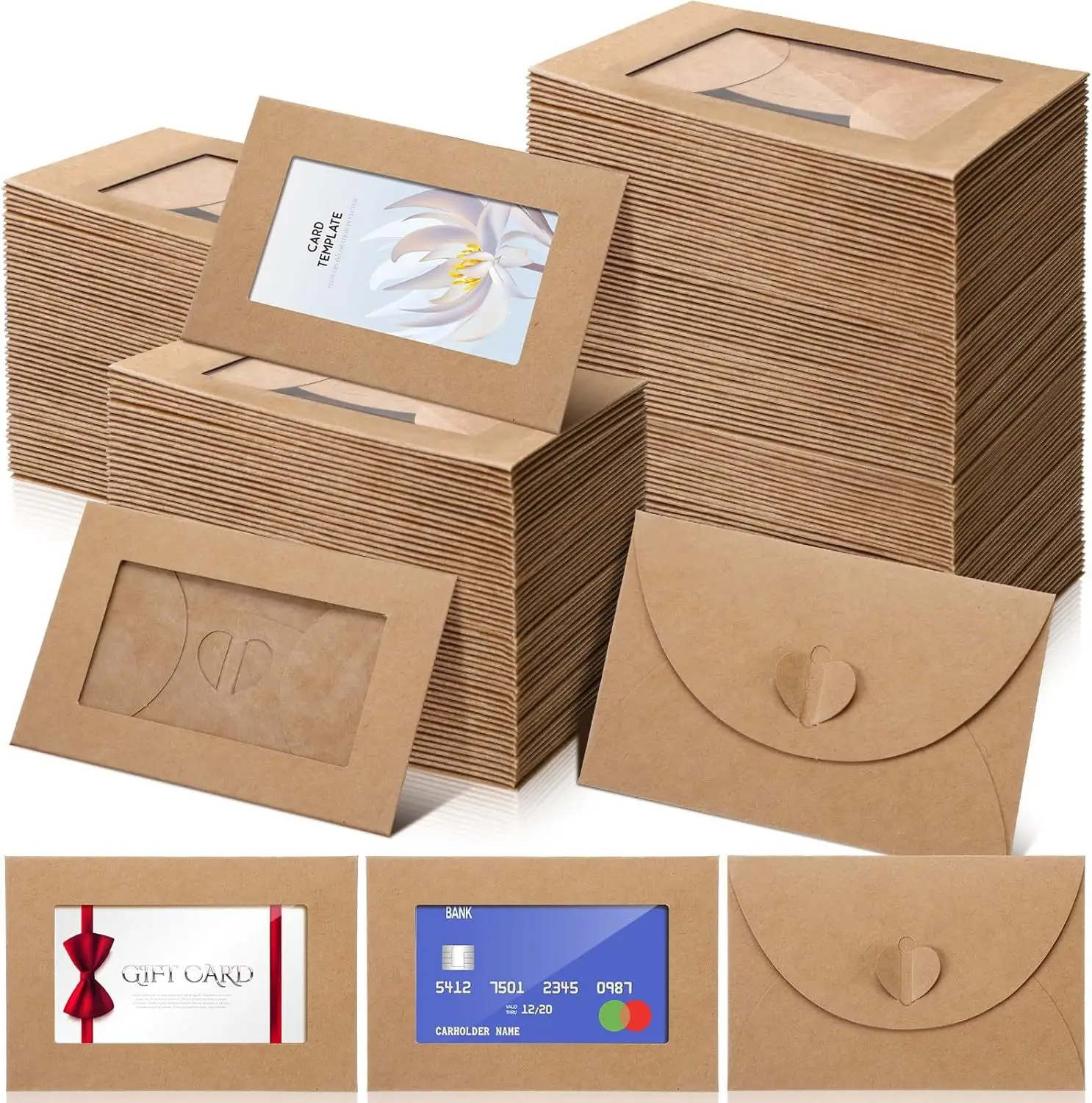 50 ピース/ロット 10.5X7cm 封筒はがき窓開口部小 - Letter Envelope Kraft のレビューと価格