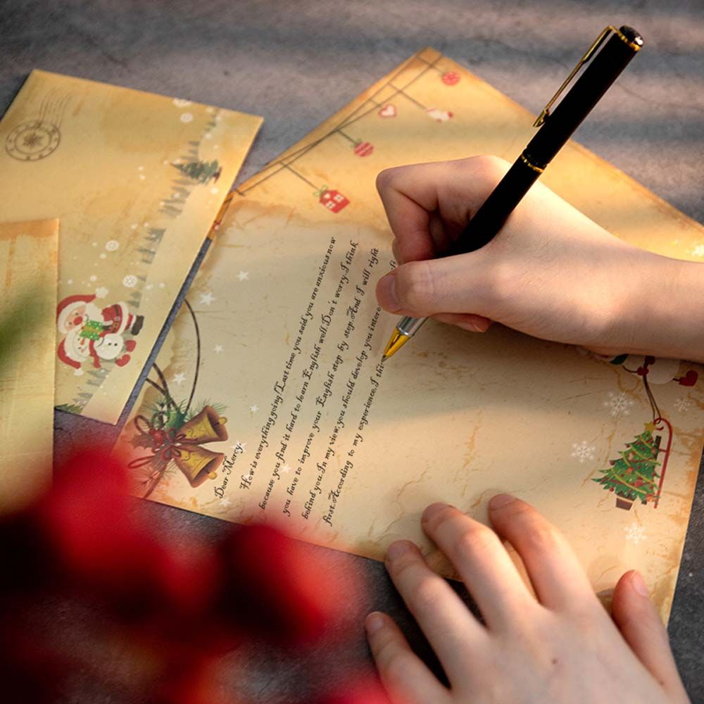 DIY ヴィンテージ サンタクロース ギフト 招待状 雪だる - Letter Envelope Kraft のレビューと価格