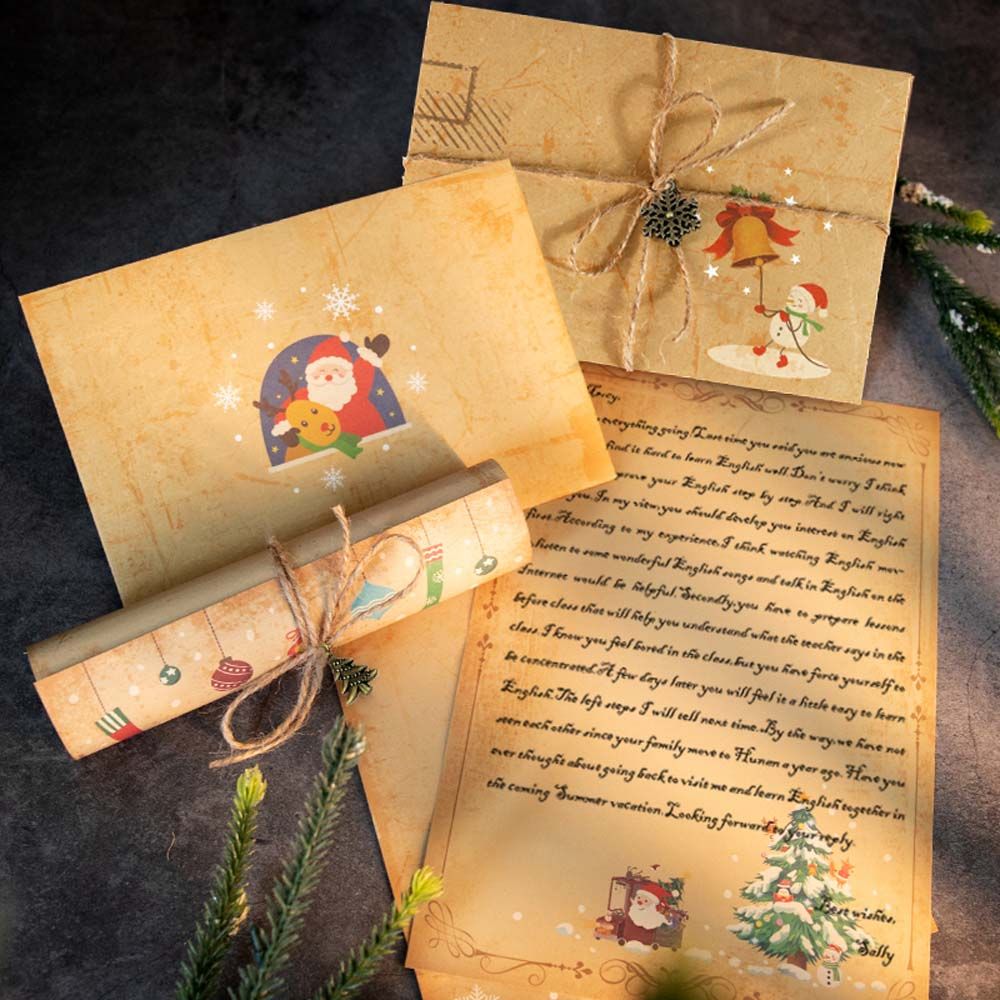 DIY ヴィンテージ サンタクロース ギフト 招待状 雪だる - Letter Envelope Kraft のレビューと価格