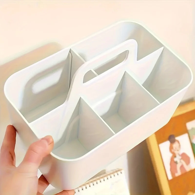 ポータブル5コンパートメント収納バスケット - ハンドル付き - Ideal Stationery & Office Supply のレビューと価格