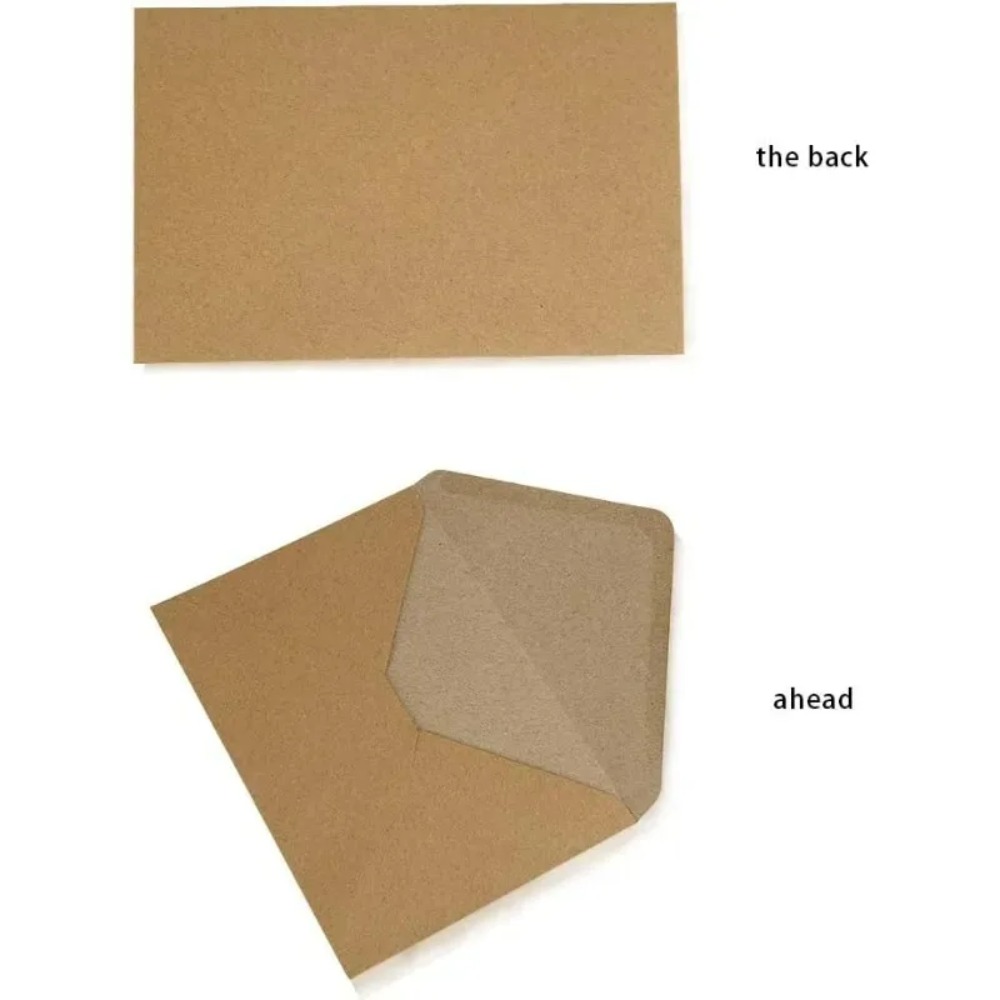50 個の古典的なブラウンクラフト空白ミニ紙窓封筒結婚式招待 - Letter Envelope Kraft のレビューと価格