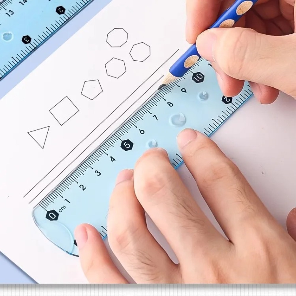 1/3個入り透明ソフト定規、柔軟な耐衝撃性ストレートエッジ、 - Ruler Set Transparent のレビューと価格