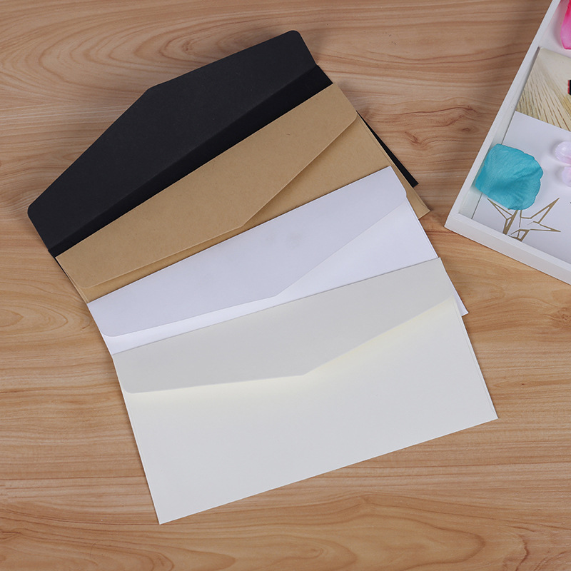 10 個の古典的な紙封筒白黒クラフト白紙窓封筒結婚式招待状封 - Letter Envelope Kraft のレビューと価格