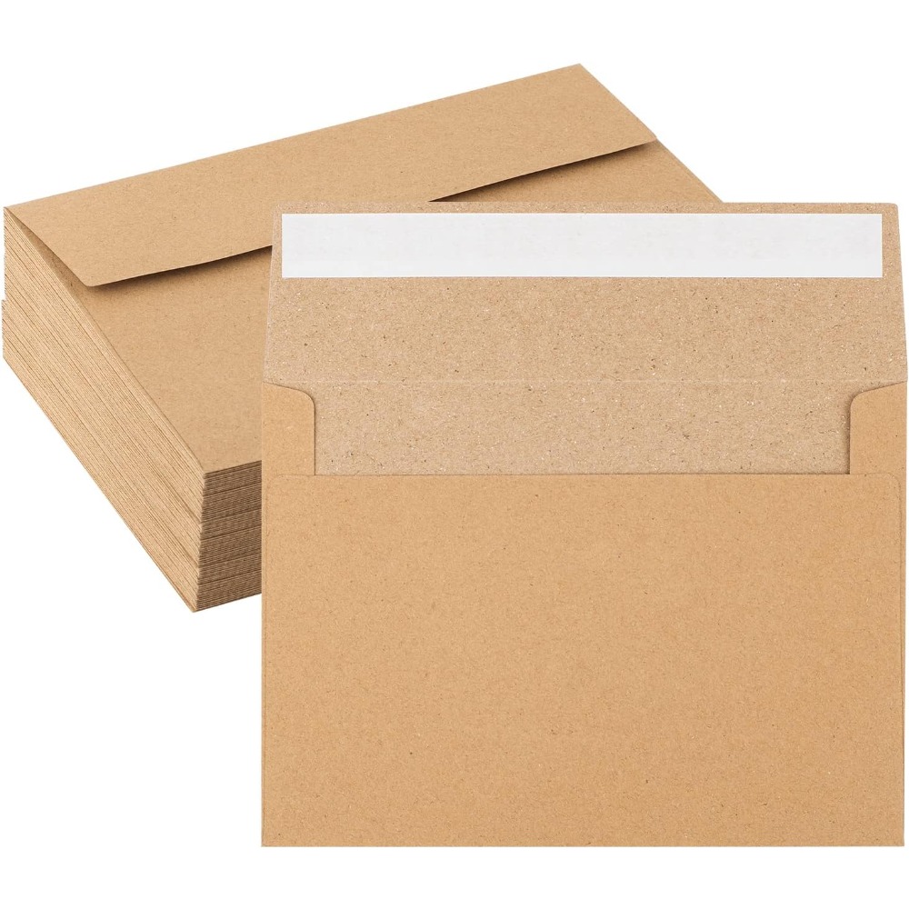 50枚入りクラフト紙封筒 - 4 x 6インチの茶色のクラフ - Letter Envelope Kraft のレビューと価格