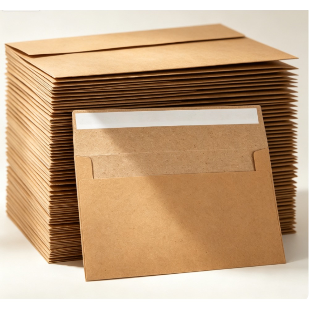 50枚入りクラフト紙封筒 - 4 x 6インチの茶色のクラフ - Letter Envelope Kraft のレビューと価格