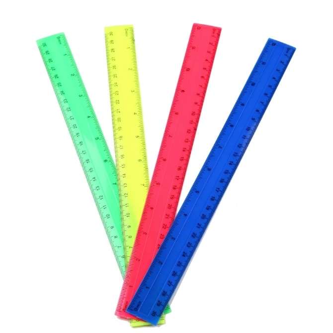 透明なプラスチック製のストレート定規,カワイイ文房具,学校の - Ruler Set Transparent のレビューと価格