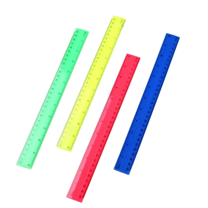 透明なプラスチック製のストレート定規,カワイイ文房具,学校の - Ruler Set Transparent のレビューと価格