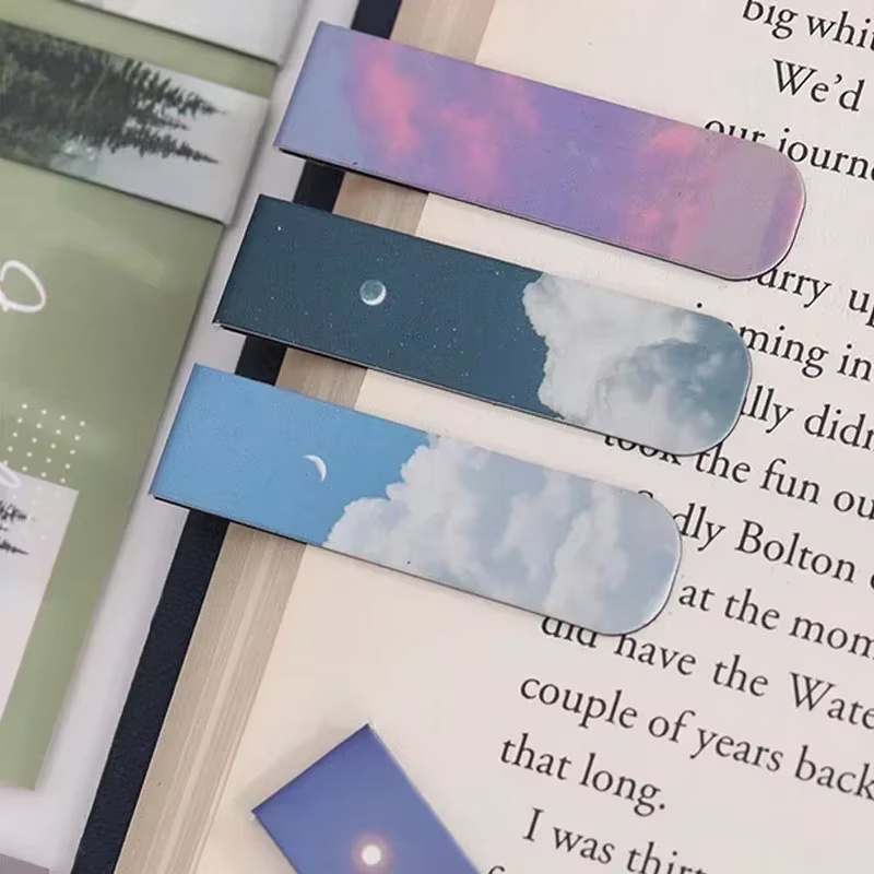 2 個の風景テーマの磁気ブックマークマグネットページマーカー - Bookmark Magnetic Clip のレビューと価格