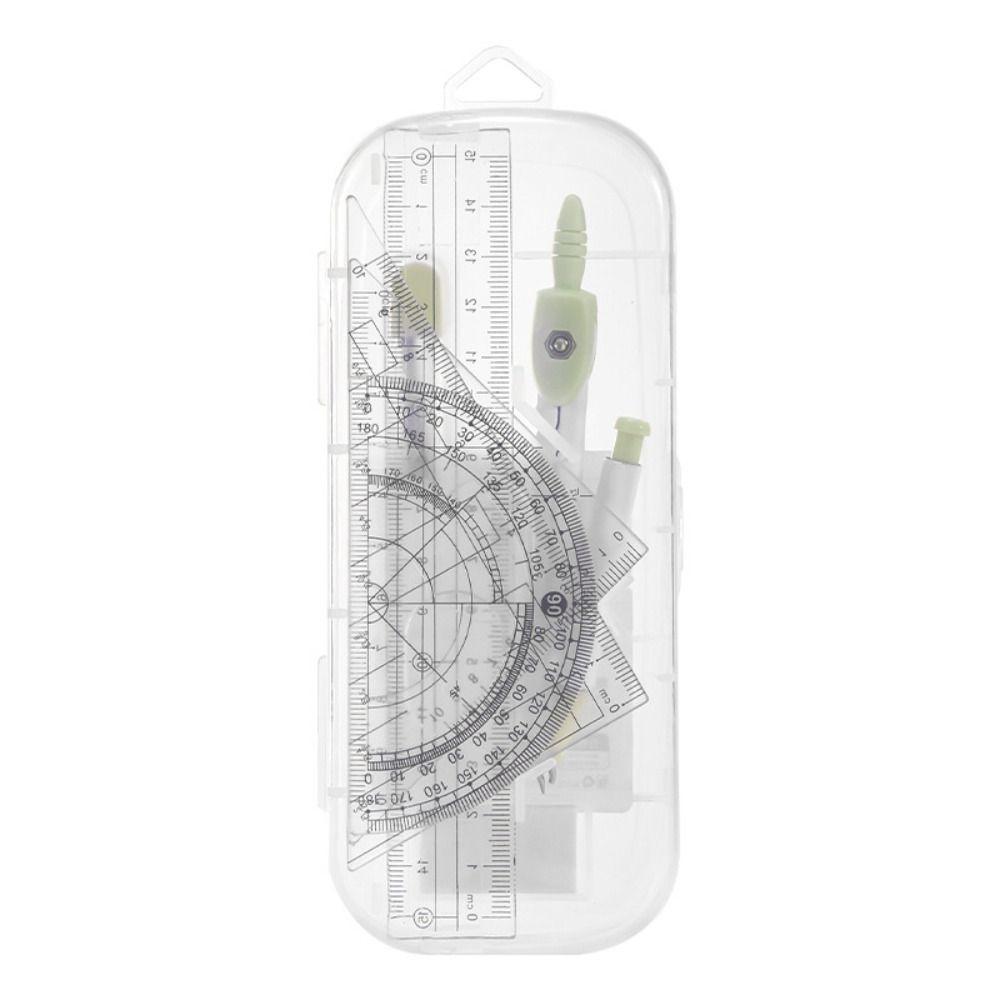 8 ピース/セットプラスチック定規コンパスセット透明消しゴム - Ruler Set Transparent のレビューと価格