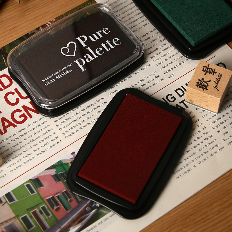 12 色ヴィンテージソリッドカラー大型インクパッドスタンプ  - Self Inking Stamp のレビューと価格
