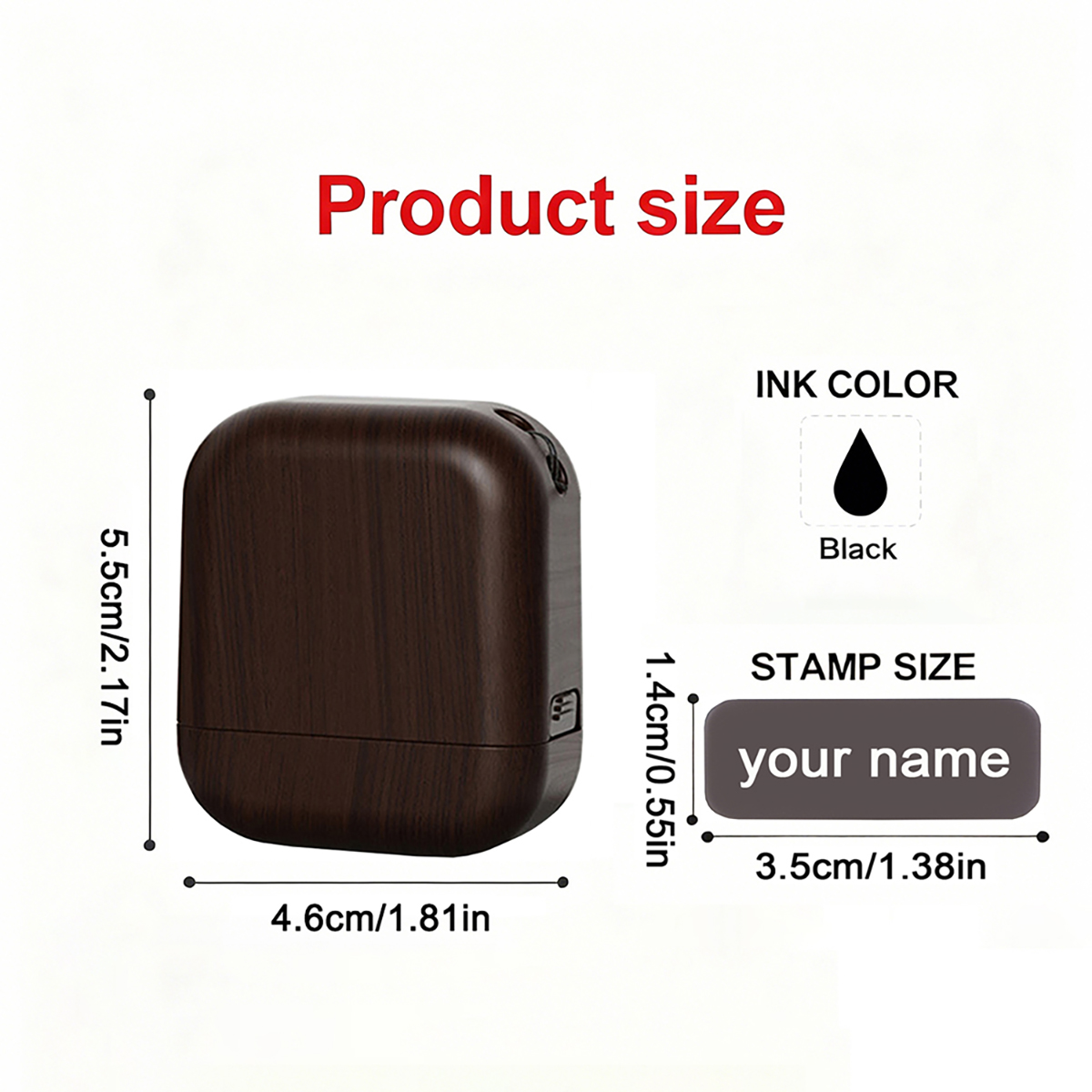 パーソナライズされたプラスチック木目調カスタムネームスタンプ - Self Inking Stamp のレビューと価格