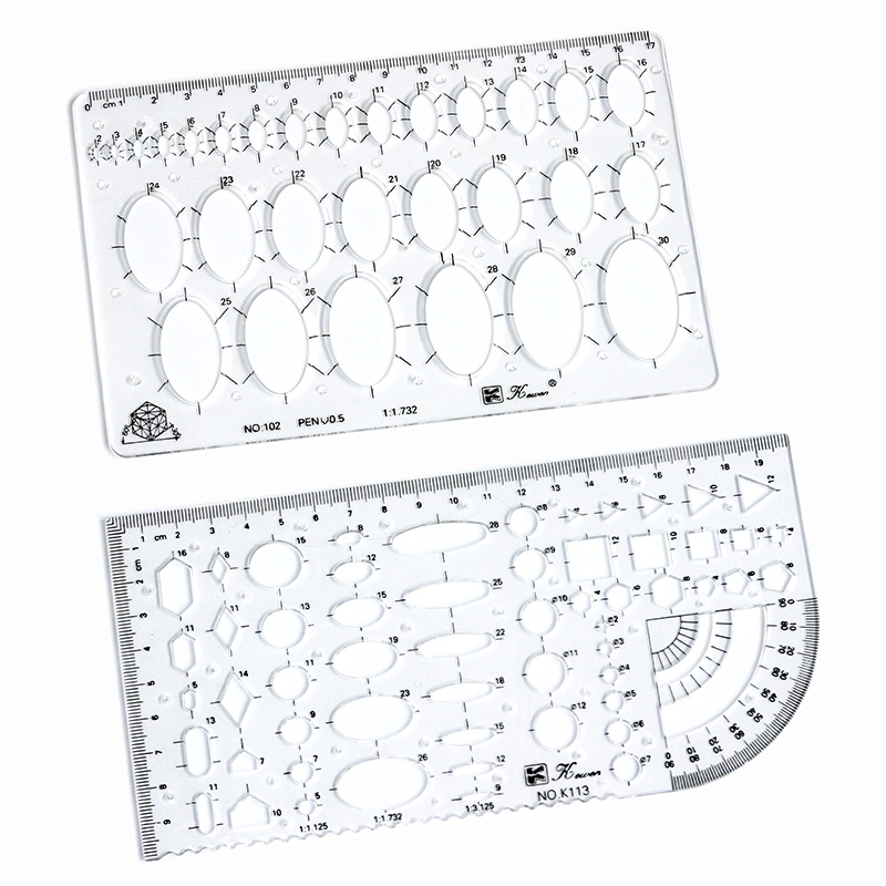 透明図面サイズ正方形正方形定規六角三角定規図面デザイン定規ス - Ruler Set Transparent のレビューと価格