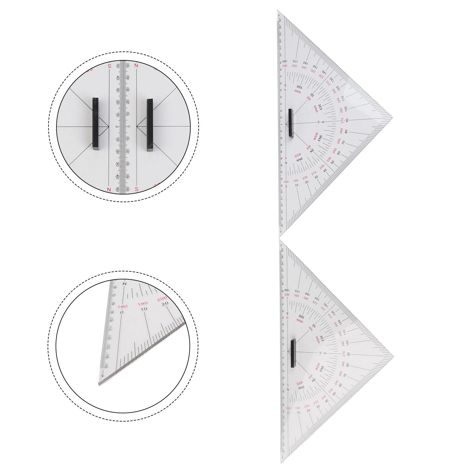 透明な30cmマリン図面用三角定規と分度器セット、ボート、ヨ - Ruler Set Transparent のレビューと価格