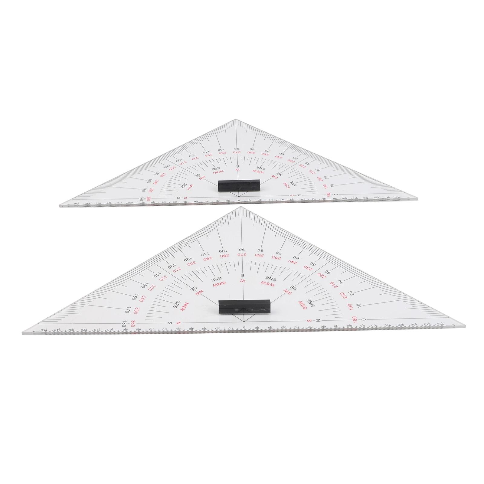 透明な30cmマリン図面用三角定規と分度器セット、ボート、ヨ - Ruler Set Transparent のレビューと価格