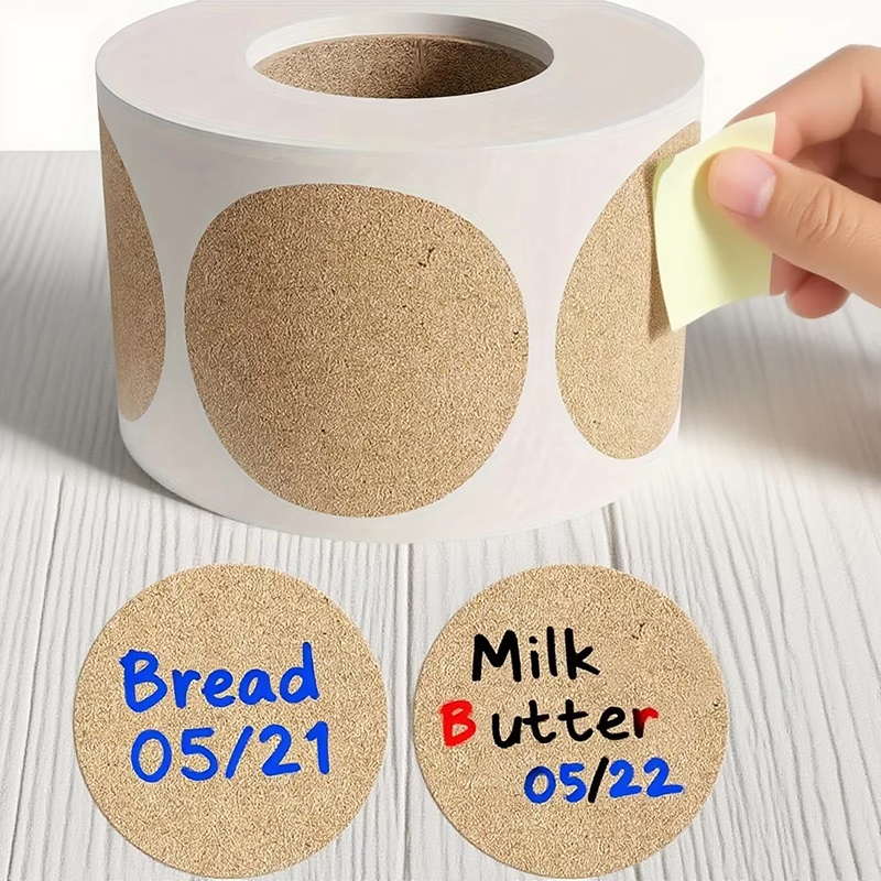 1 ロールクラフト紙ステッカーラウンド空白自己粘着ラベル手作 - Letter Envelope Kraft のレビューと価格