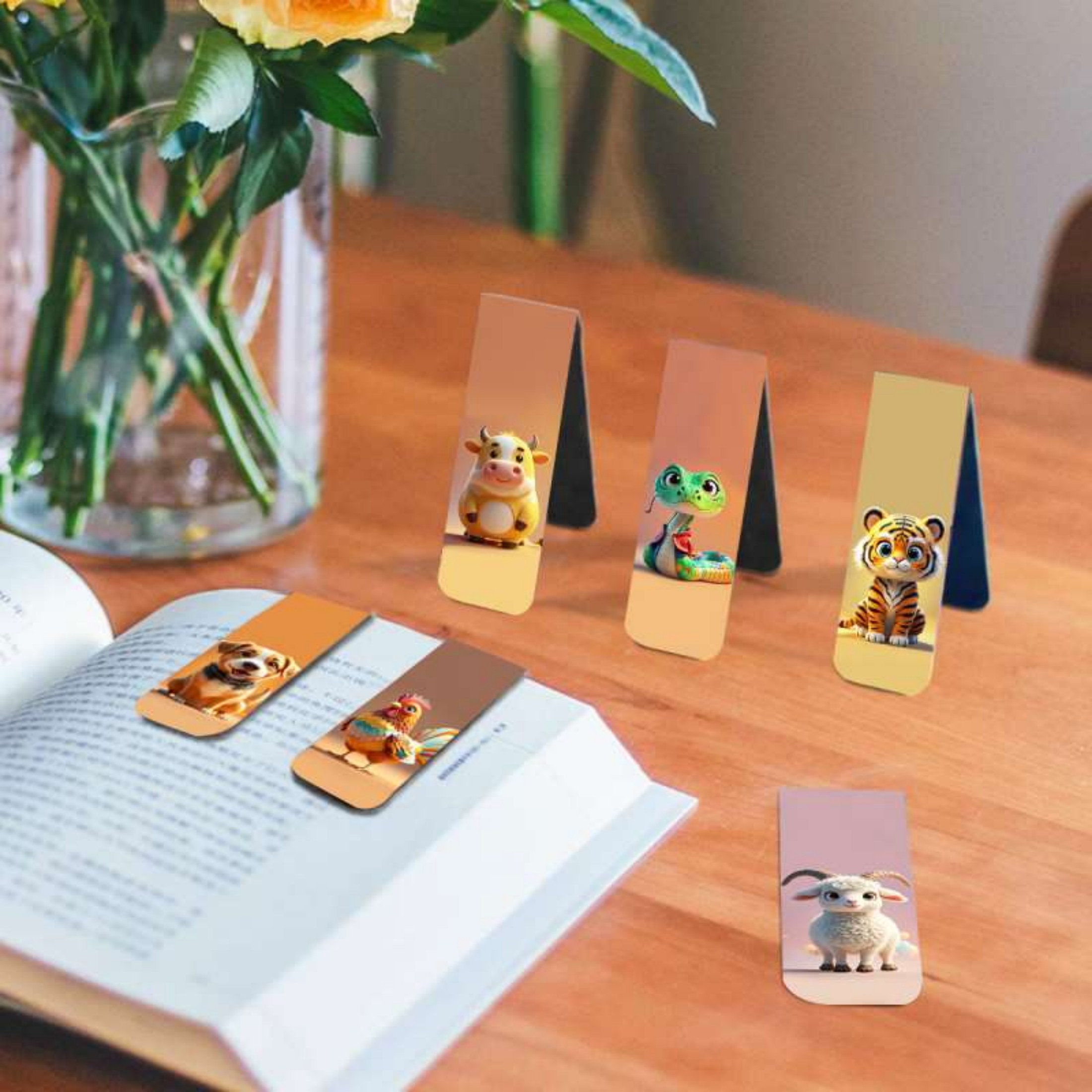 愛らしい 12 個の動物磁気ブックマーク - 鮮やかなページ - Bookmark Magnetic Clip のレビューと価格