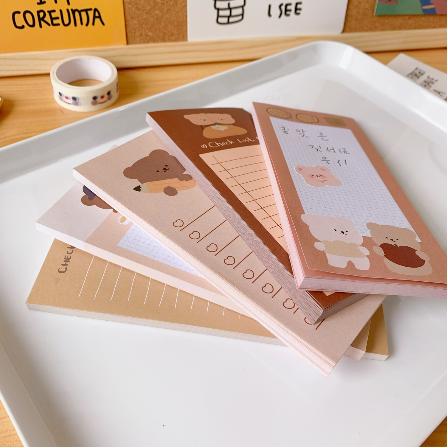 韓国のクマのクッキーの装飾メモ帳、メッセージパッド、メモ文房 - Office Stationery Supply List のレビューと価格