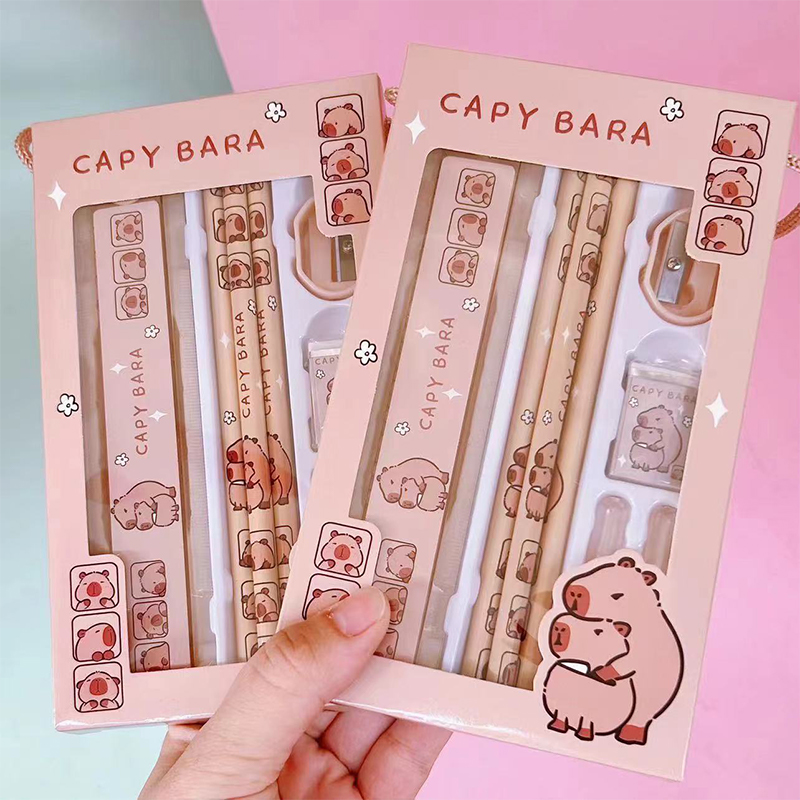 1 セットカピバラ漫画鉛筆消しゴム HB スケッチアイテム描 - Office Supply Office Stationery Items のレビューと価格