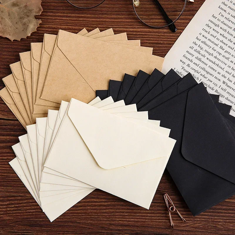20/40/80 個クラシックホワイトブラッククラフト空白ミ - Letter Envelope Kraft のレビューと価格