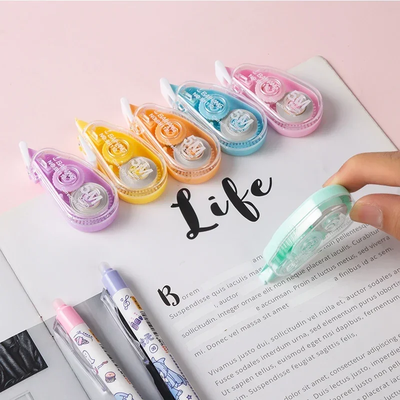 6 ピース/セットホワイトアウト修正テープ複数色学生かわいい - Correction Tape Roller のレビューと価格